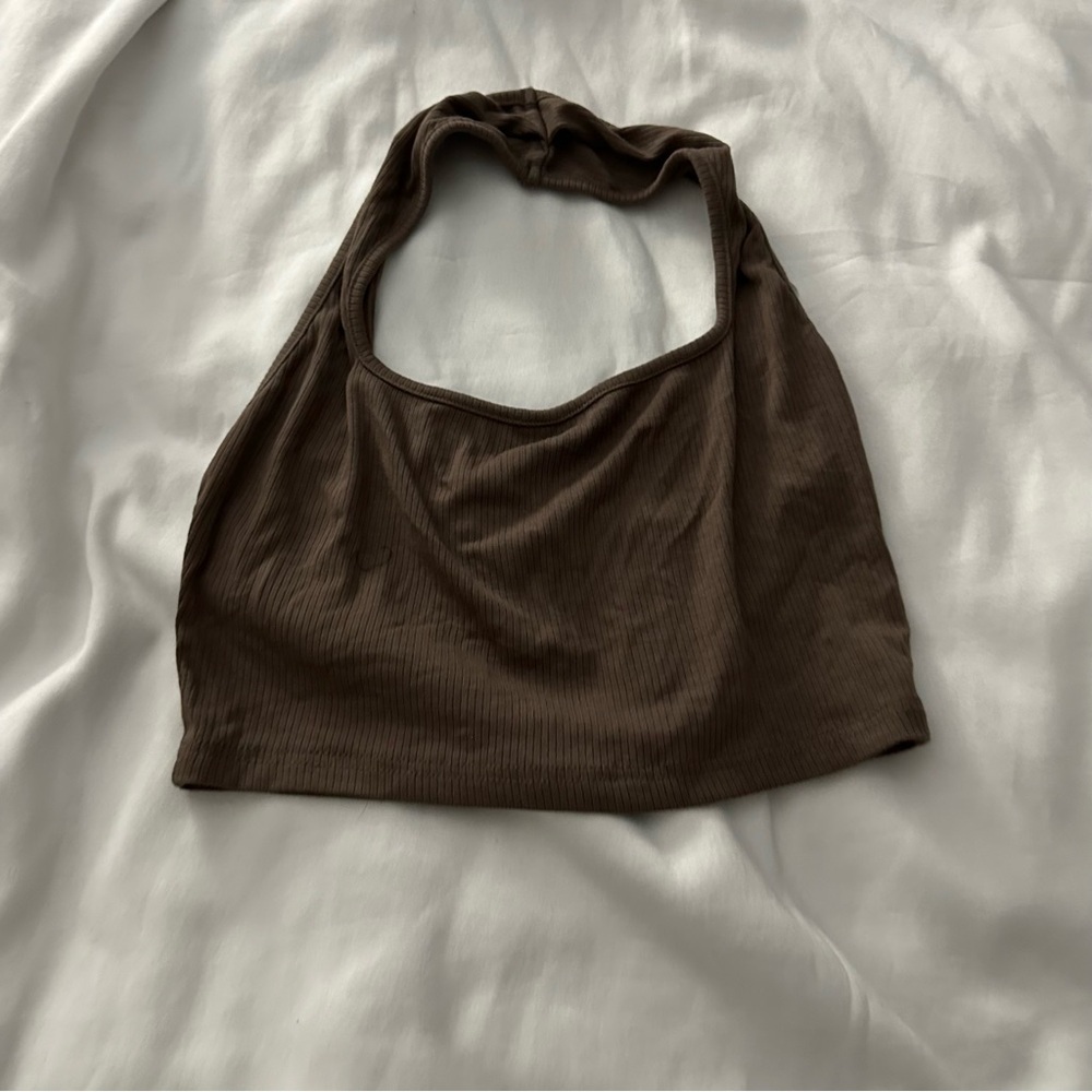 Brown Halter Crop Top